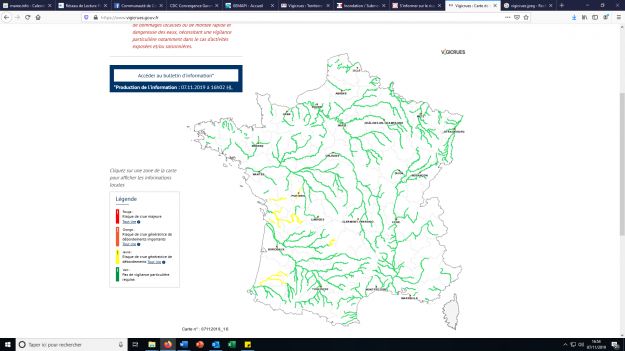 VIGICRUES : Service d'information sur le risque de crues
des principaux cours d'eau en France